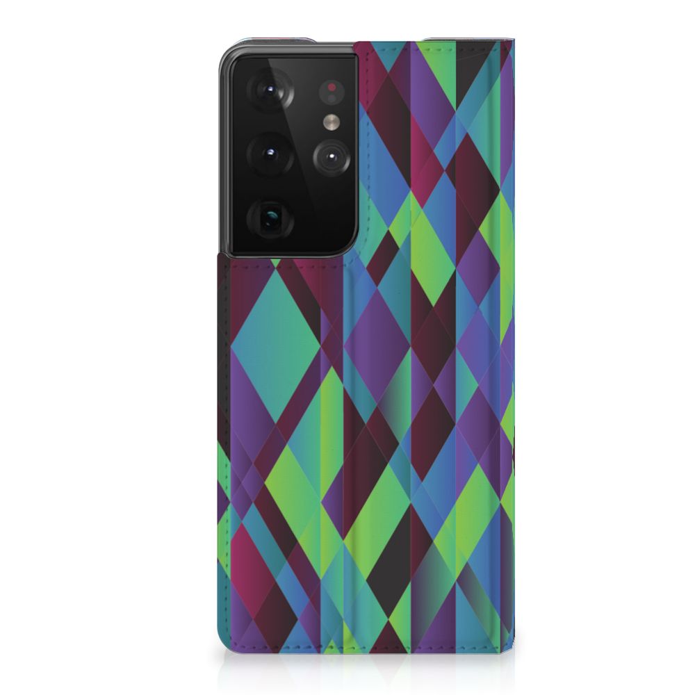 Samsung Galaxy S21 Ultra Stand Case Abstract Green Blue - B2C Telecom