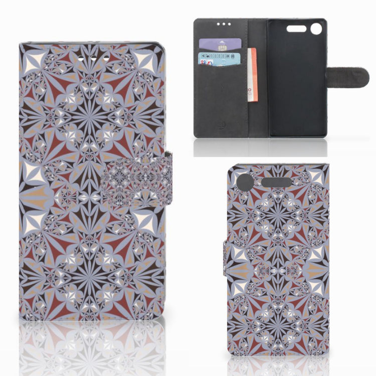 Sony Xperia XZ1 Bookcase Flower Tiles