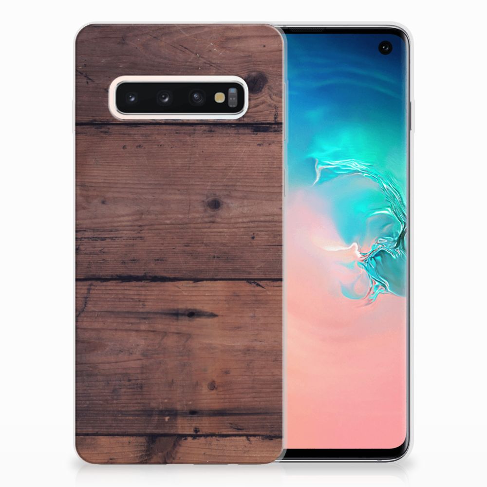 Samsung Galaxy S10 Bumper Hoesje Old Wood