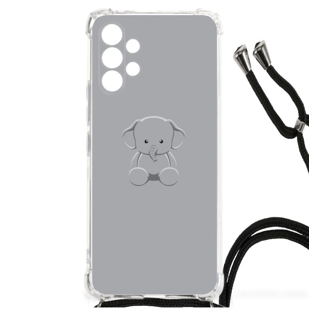 Samsung Galaxy A13 4G Stevig Bumper Hoesje Grijs Baby Olifant
