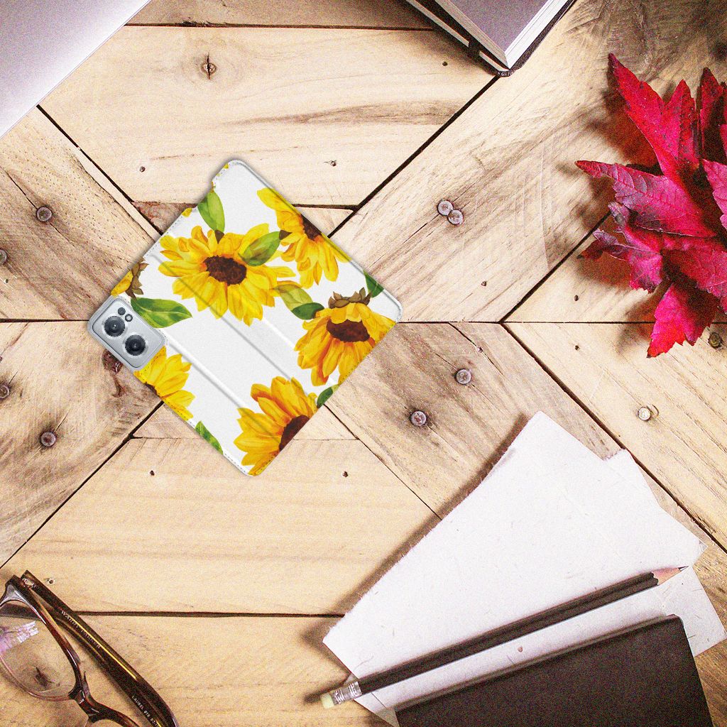 Smart Cover voor OnePlus Nord CE 2 5G Zonnebloemen - B2C Telecom