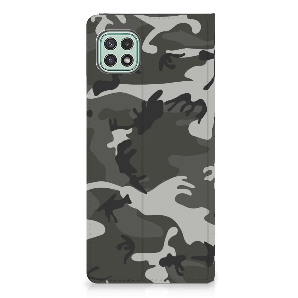 Samsung Galaxy A22 5G Hoesje met Magneet Army Light - B2C Telecom