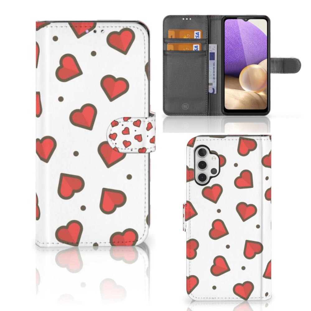 Samsung Galaxy A32 4G Telefoon Hoesje Hearts