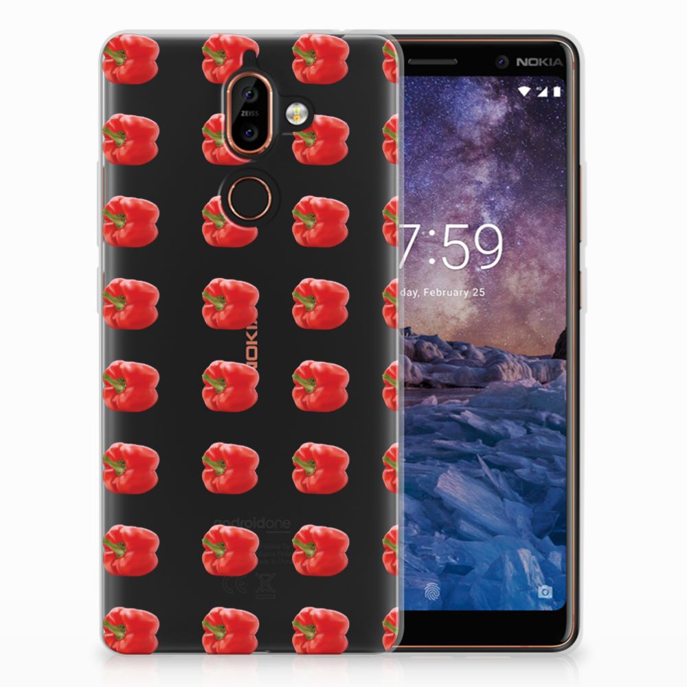 Nokia 7 Plus Siliconen Case Paprika Red