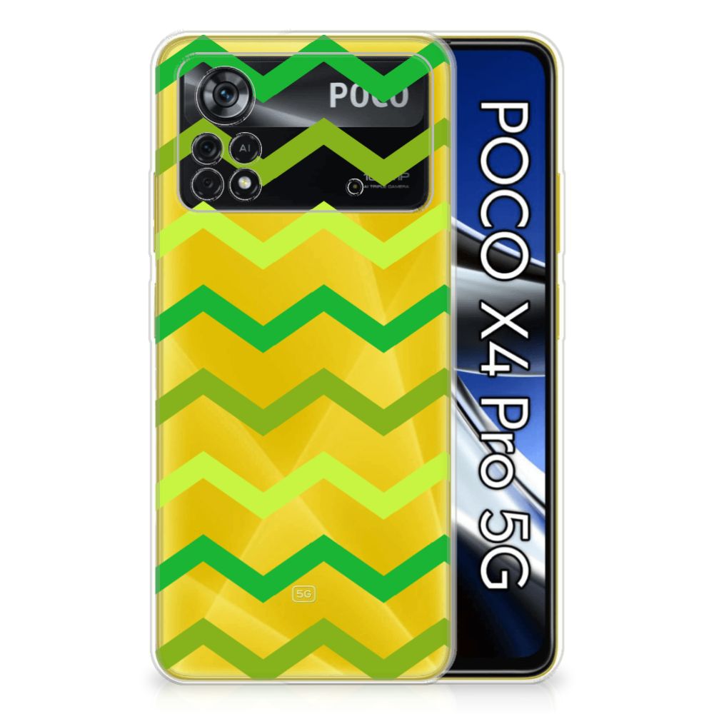 Xiaomi Poco X4 Pro 5G TPU bumper Zigzag Groen B2C Telecom