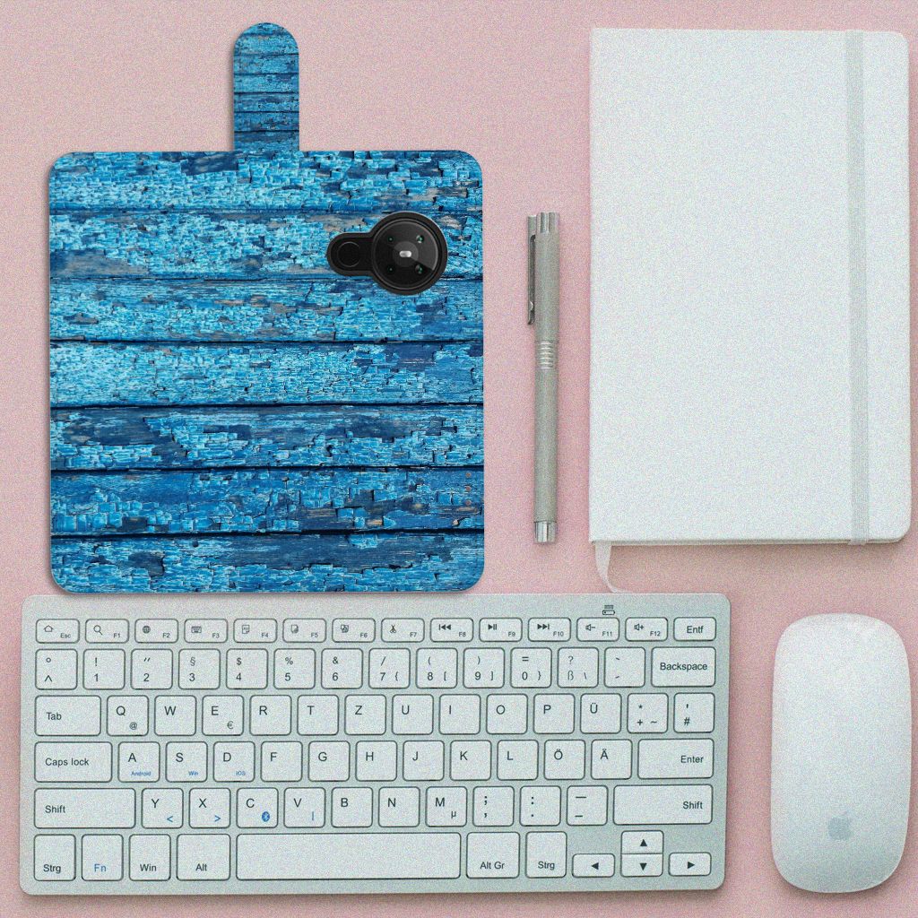 Nokia 5.3 Book Style Case Wood Blue