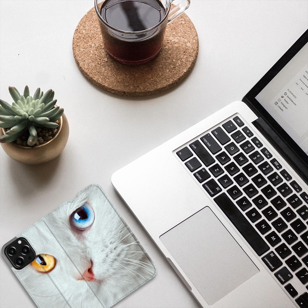 iPhone 13 Pro Max Hoesje maken Witte Kat - B2C Telecom