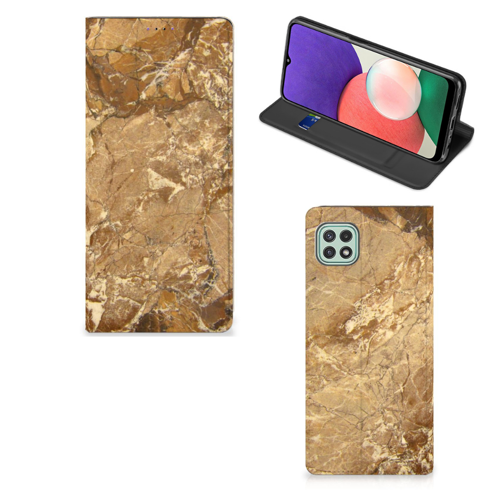Samsung Galaxy A22 5G Standcase Marmer Creme - B2C Telecom