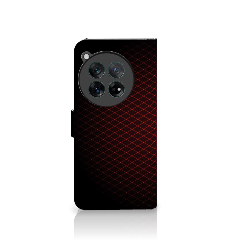 OnePlus 12 Telefoon Hoesje Geruit Rood met minimalistisch design