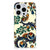Siliconen Hoesje iPhone 15 Pro Max Barok Flower met kleurrijke bloemen en ogen patroon.