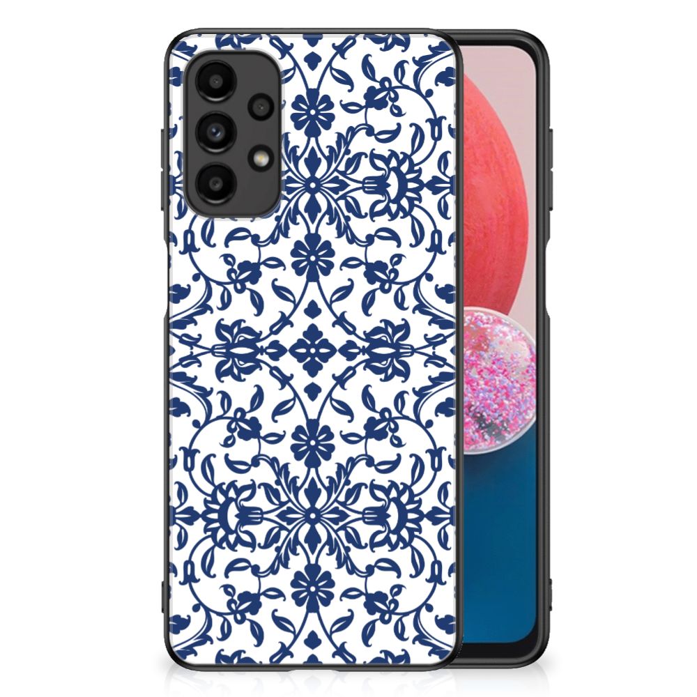 Samsung Galaxy A13 4G Bloemen Hoesje Flower Blue B2C Telecom