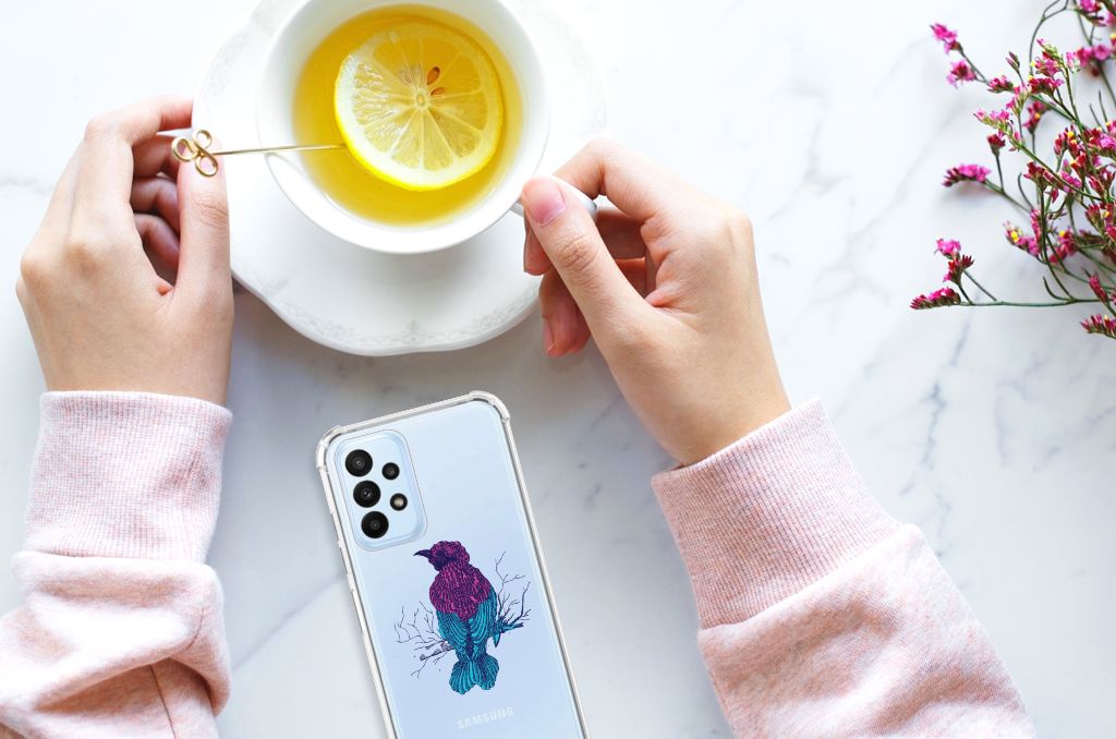 Samsung Galaxy A23 Stevig Bumper Hoesje Merel - B2C Telecom