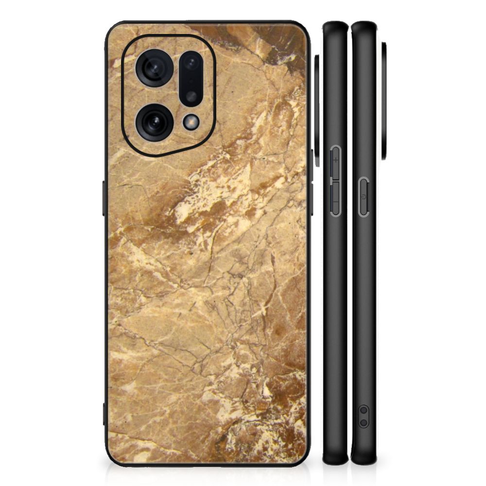 OPPO Find X5 Marmeren Print Telefoonhoesje Marmer Creme B2C Telecom