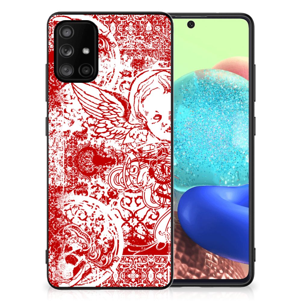 Telefoonhoesje Samsung Galaxy A71 Angel Skull Rood
