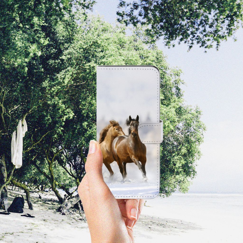 Motorola Moto G32 Telefoonhoesje met Pasjes Paarden