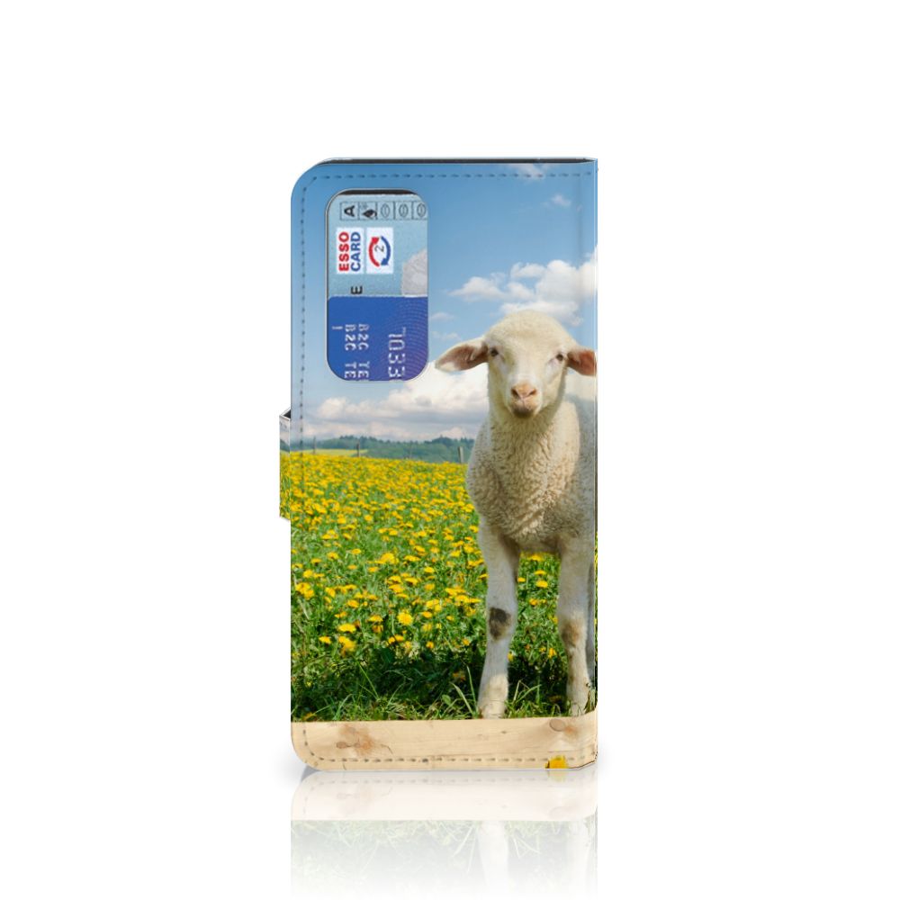 OPPO Find X3 Neo 5G Telefoonhoesje met Pasjes Schaap en Lammetje