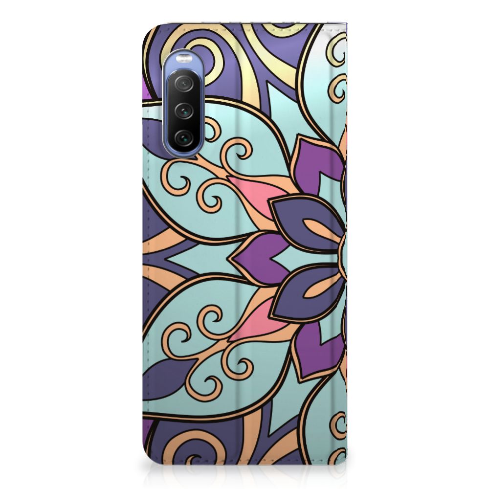 Sony Xperia 10 III Smart Cover Purple Flower - B2C Telecom