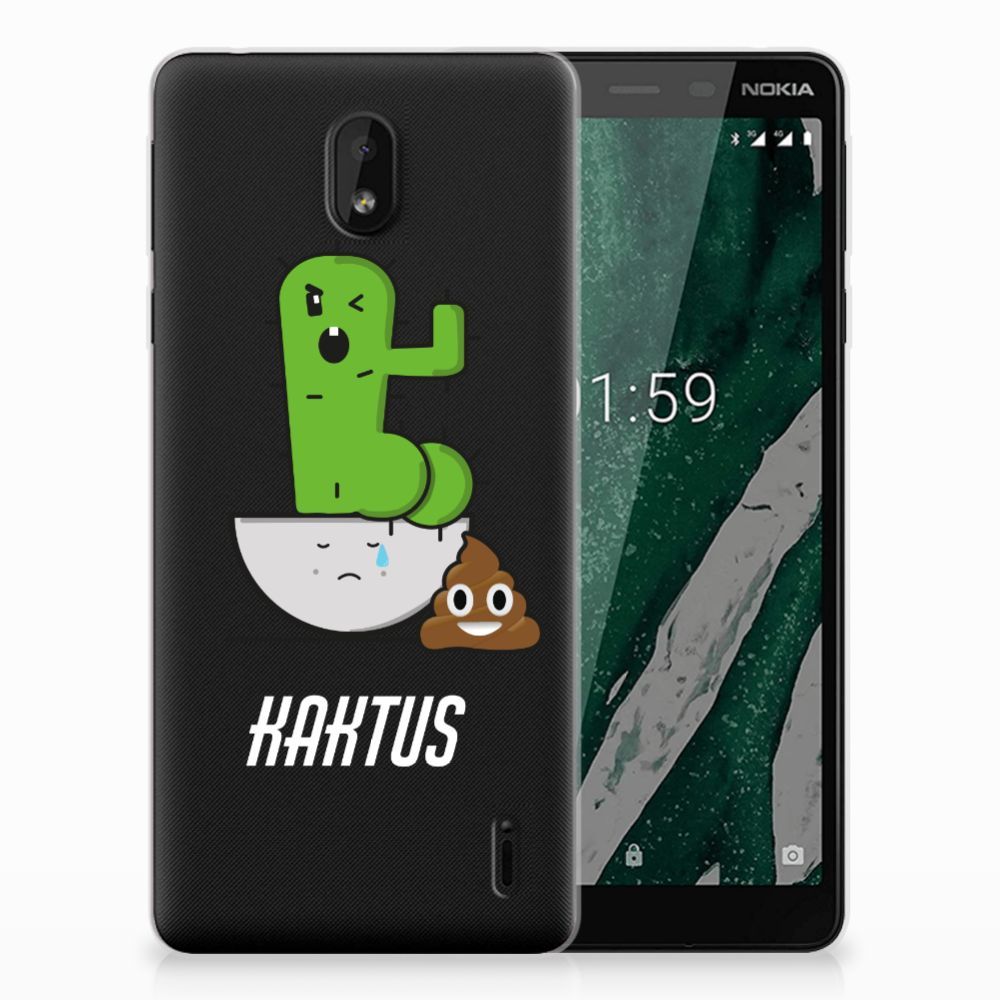 Nokia 1 Plus Telefoonhoesje met Naam Cactus Poo