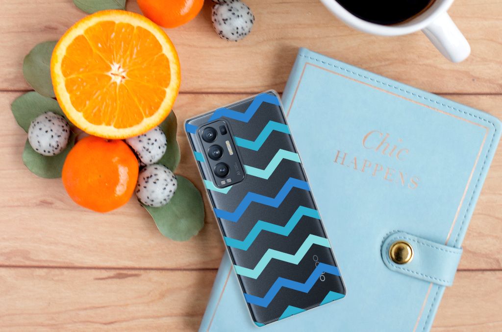 OPPO Find X3 Neo TPU bumper Zigzag Blauw B2C Telecom