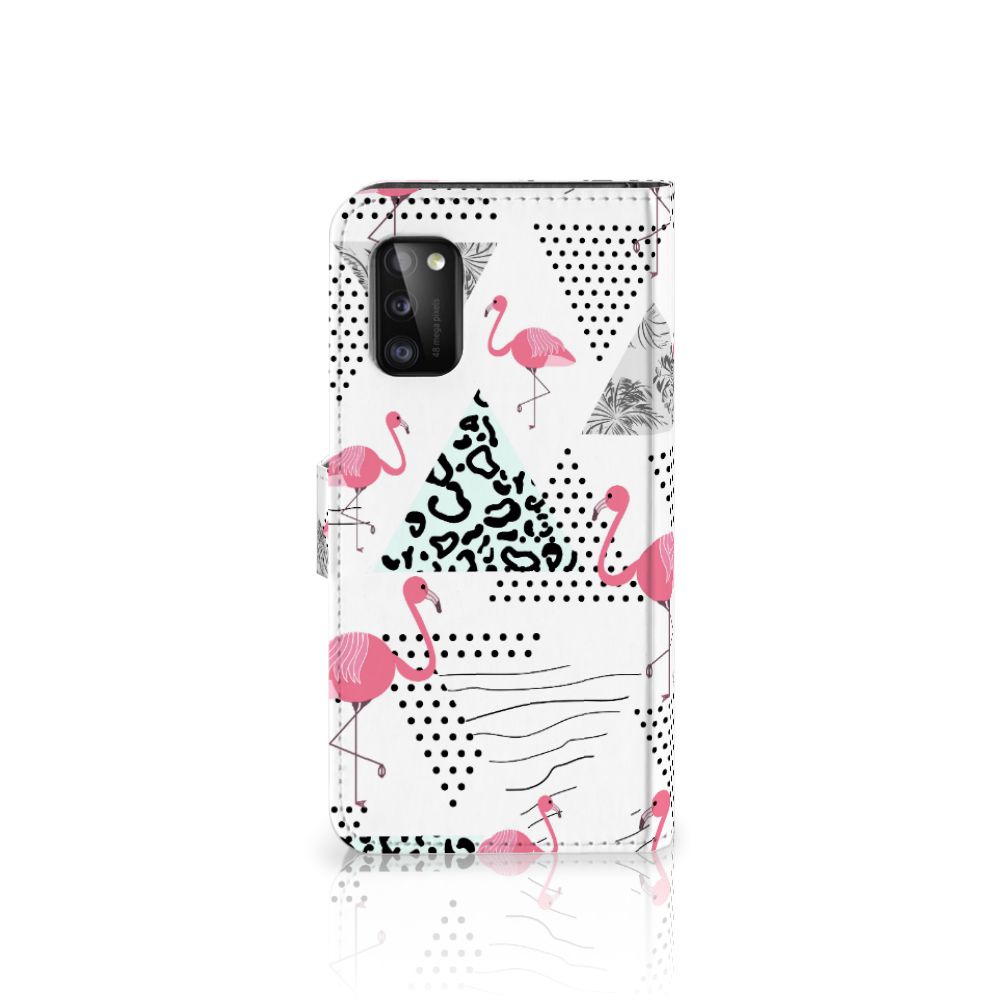 Samsung Galaxy A41 Telefoonhoesje met Pasjes Flamingo Triangle