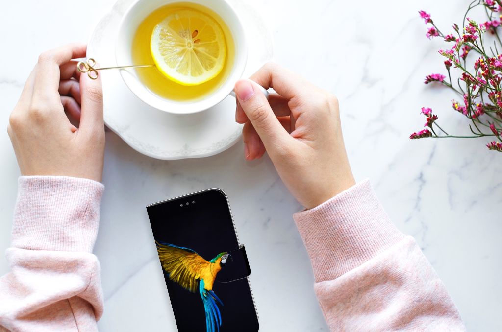 Apple iPhone 12 Mini Telefoonhoesje met Pasjes Papegaai