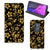 Motorola One Zoom Smart Cover Gouden Bloemen