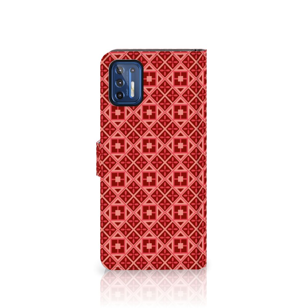 Motorola Moto G9 Plus Telefoon Hoesje Batik Rood