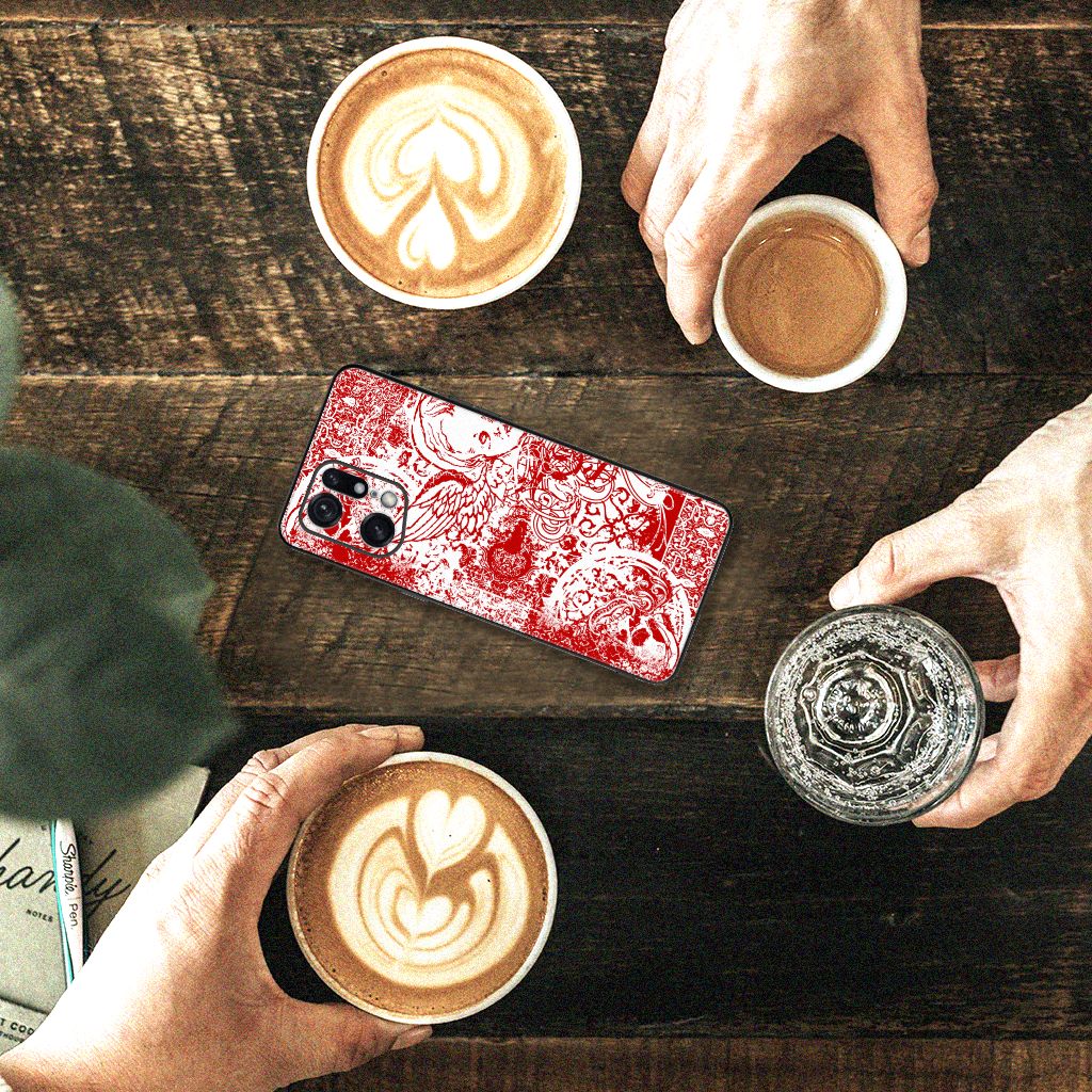 Telefoonhoesje OPPO Find X5 Pro Angel Skull Rood B2C Telecom