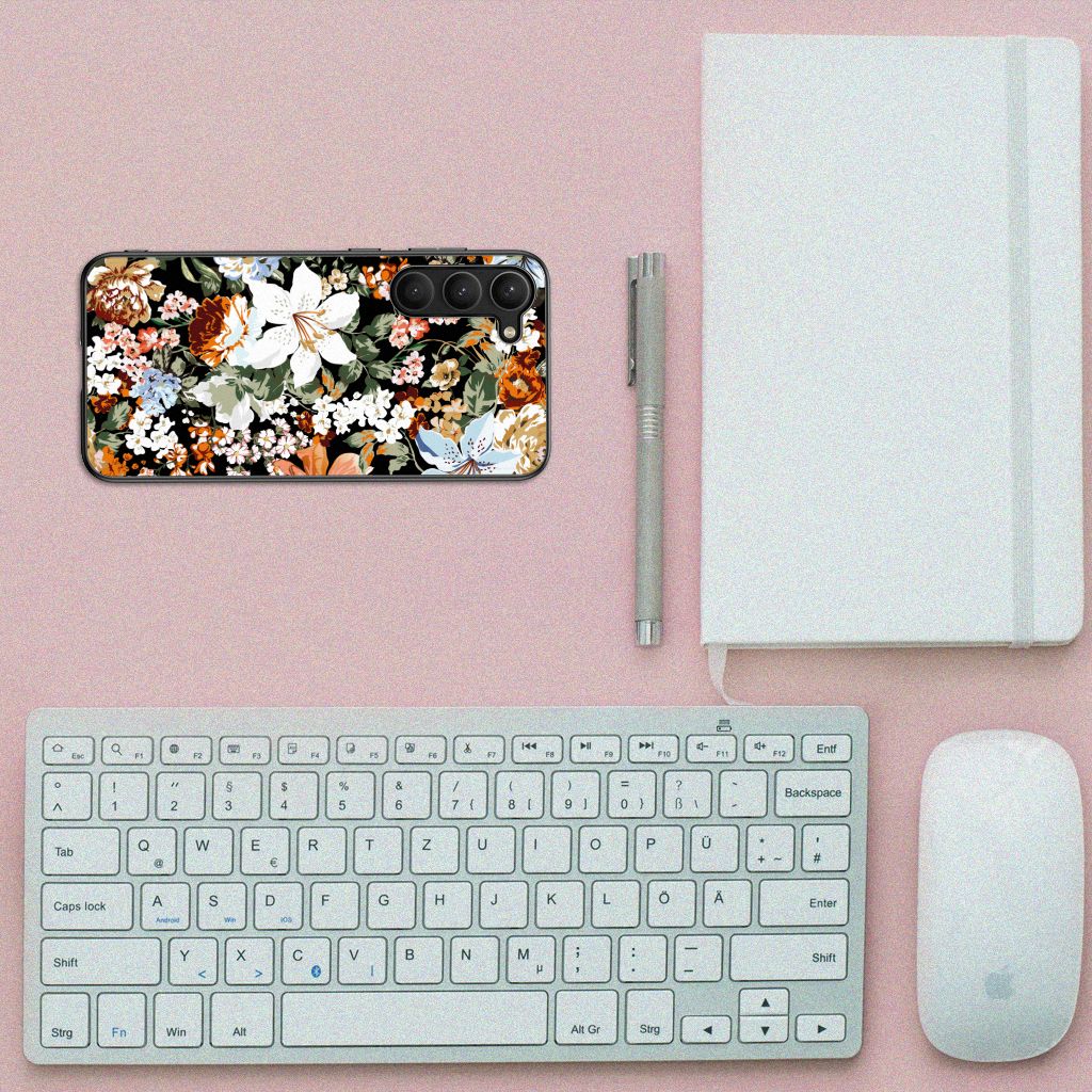 Bloemen Hoesje voor Samsung Galaxy S23 Plus Dark Flowers B2C Telecom