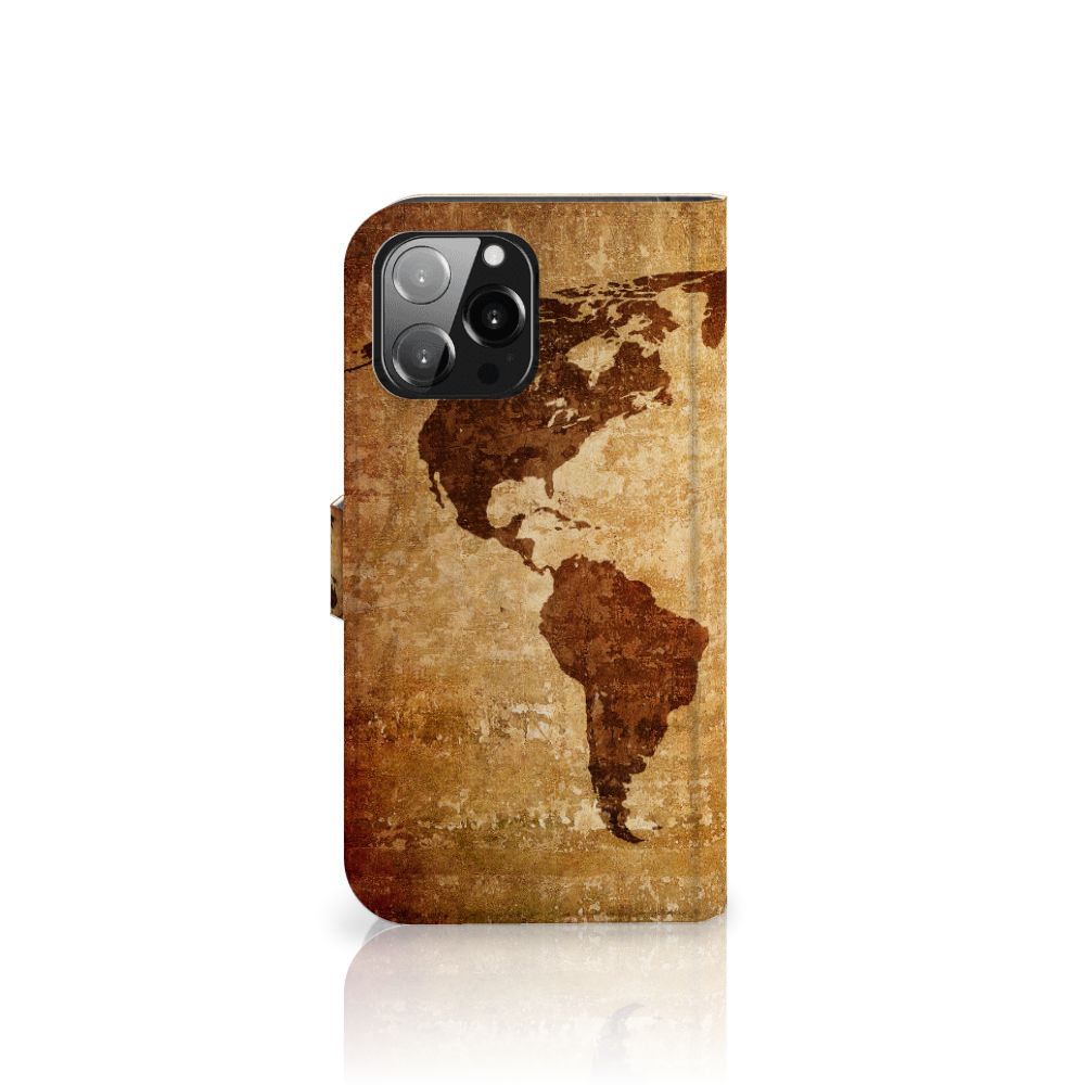 iPhone 13 Pro Max Flip Cover Wereldkaart