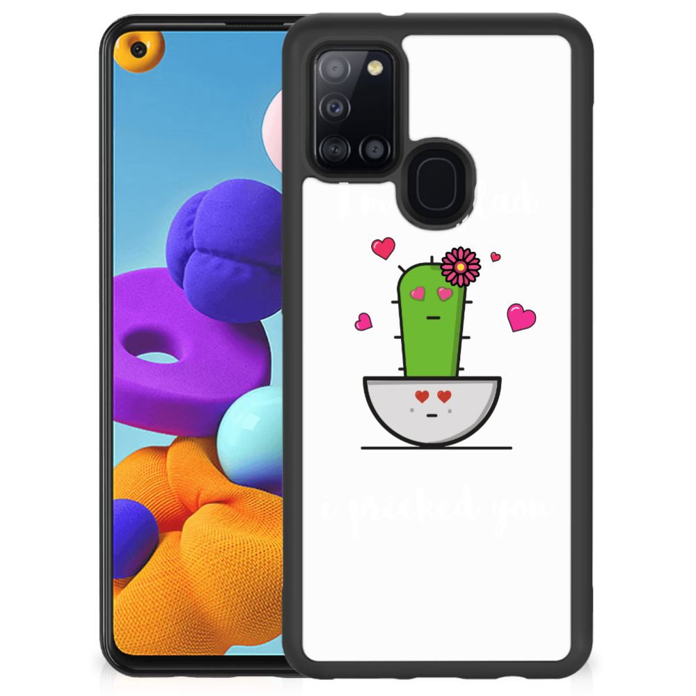 Samsung Galaxy A21s Bumper Hoesje Cactus Glad