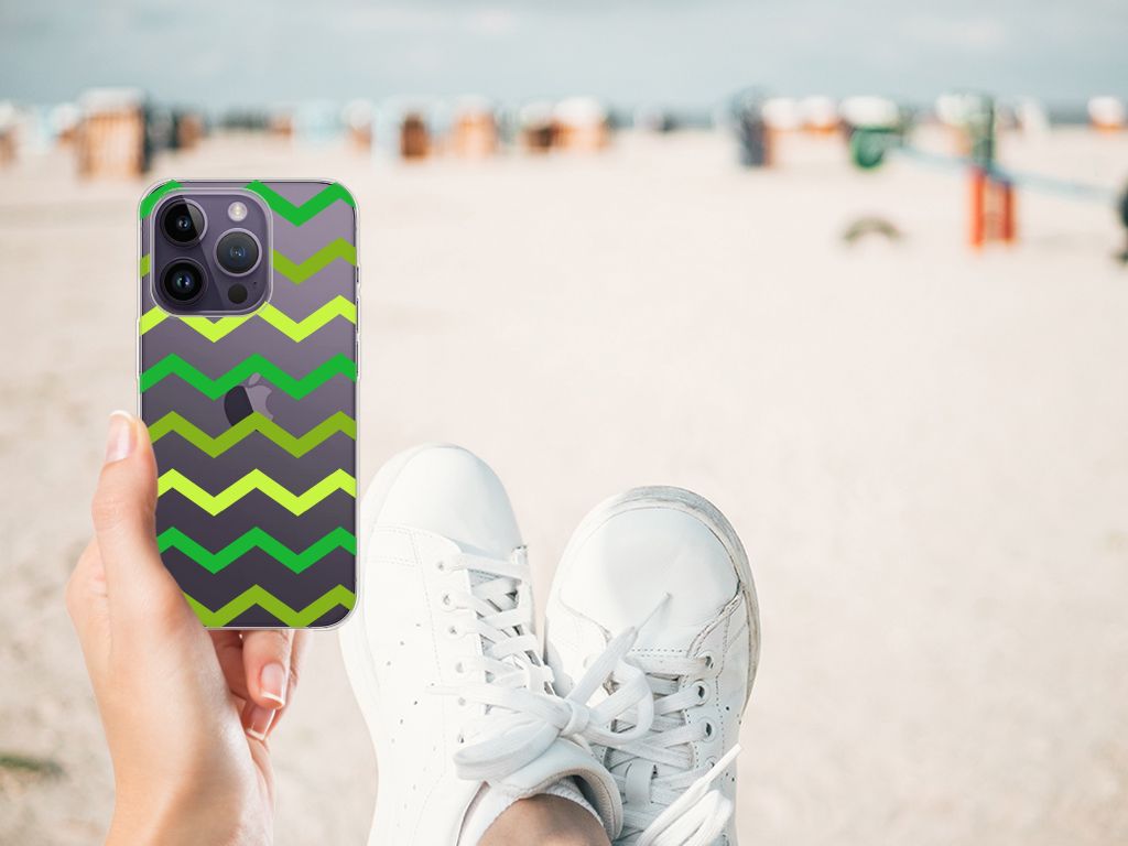 Apple iPhone 14 Pro TPU bumper Zigzag Groen B2C Telecom