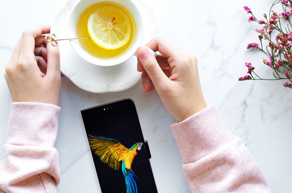 Samsung Galaxy A23 Telefoonhoesje met Pasjes Papegaai
