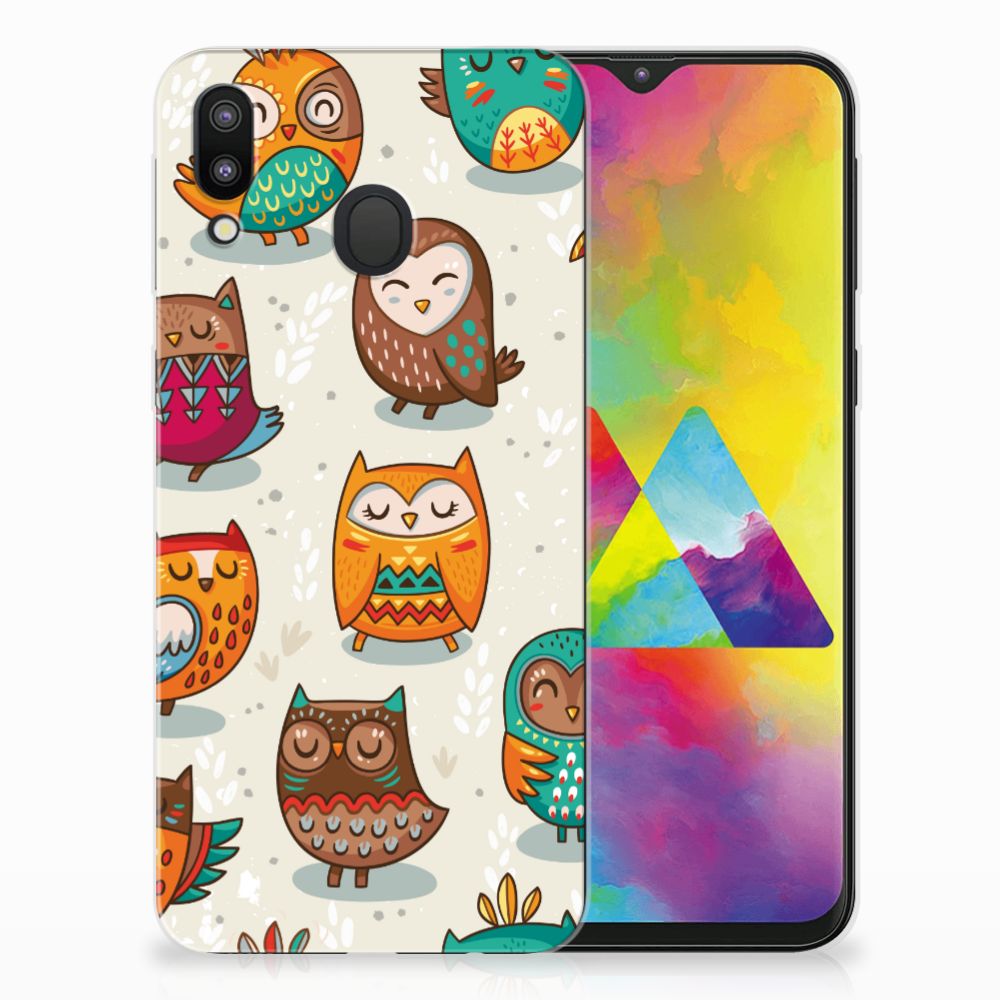 Samsung Galaxy M20 (Power) TPU Hoesje Vrolijke Uilen
