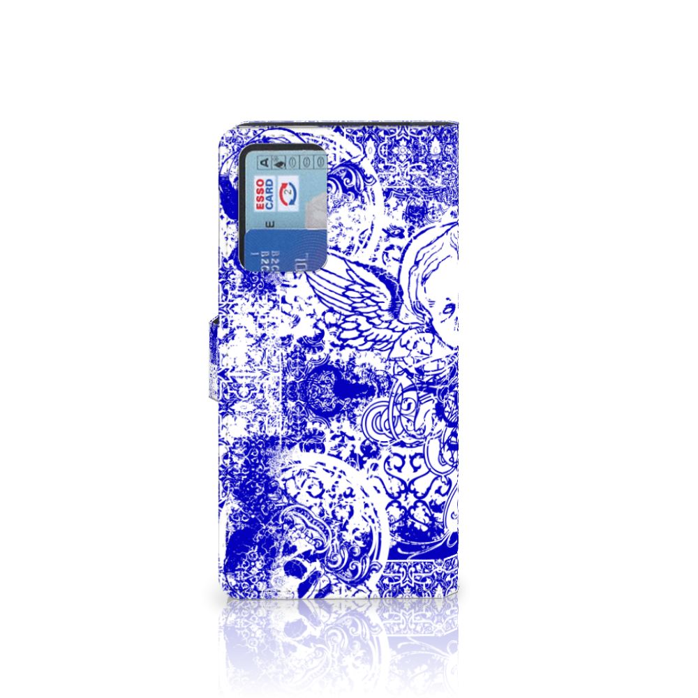 Telefoonhoesje met Naam Xiaomi Redmi Note 10 Pro Angel Skull Blauw