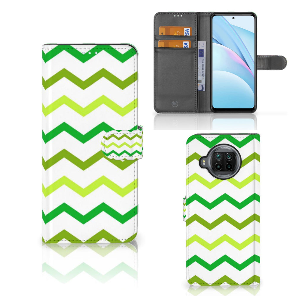 Xiaomi Mi 10T Lite Telefoon Hoesje Zigzag Groen