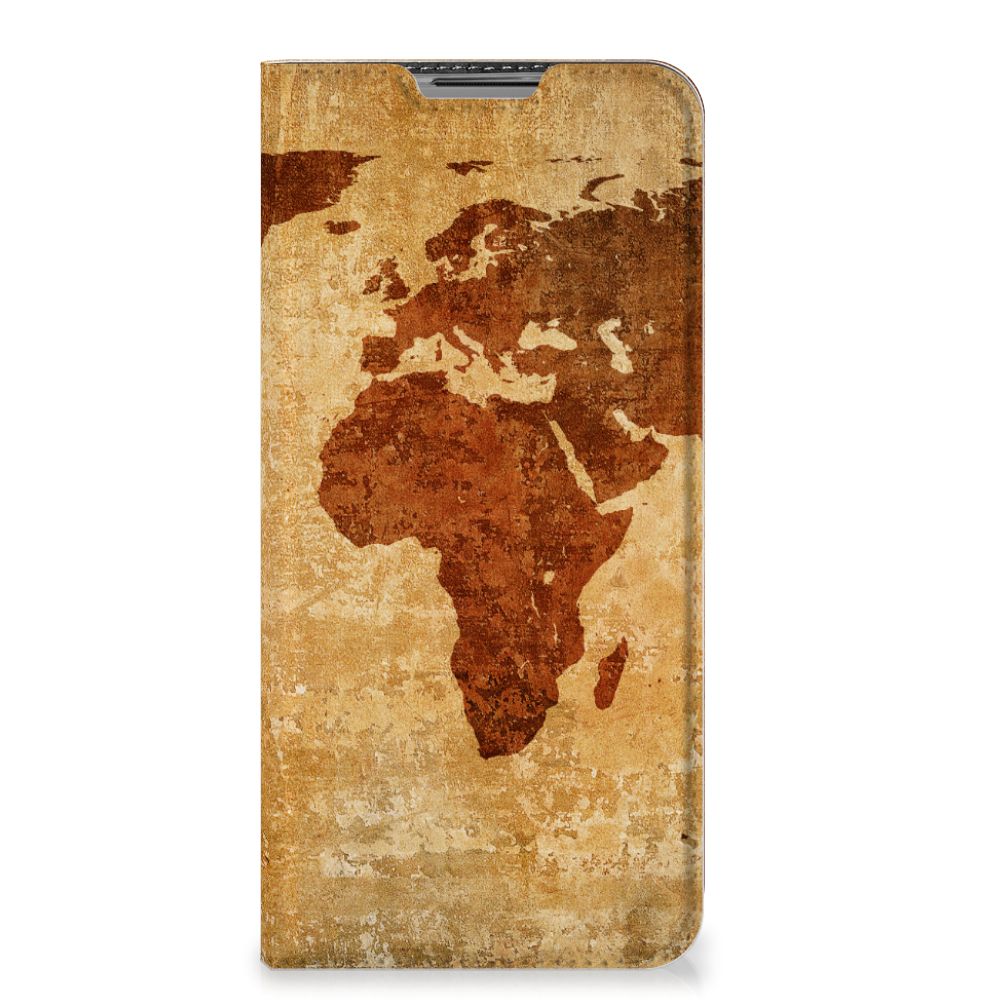 OPPO A73 5G Book Cover Wereldkaart - B2C Telecom