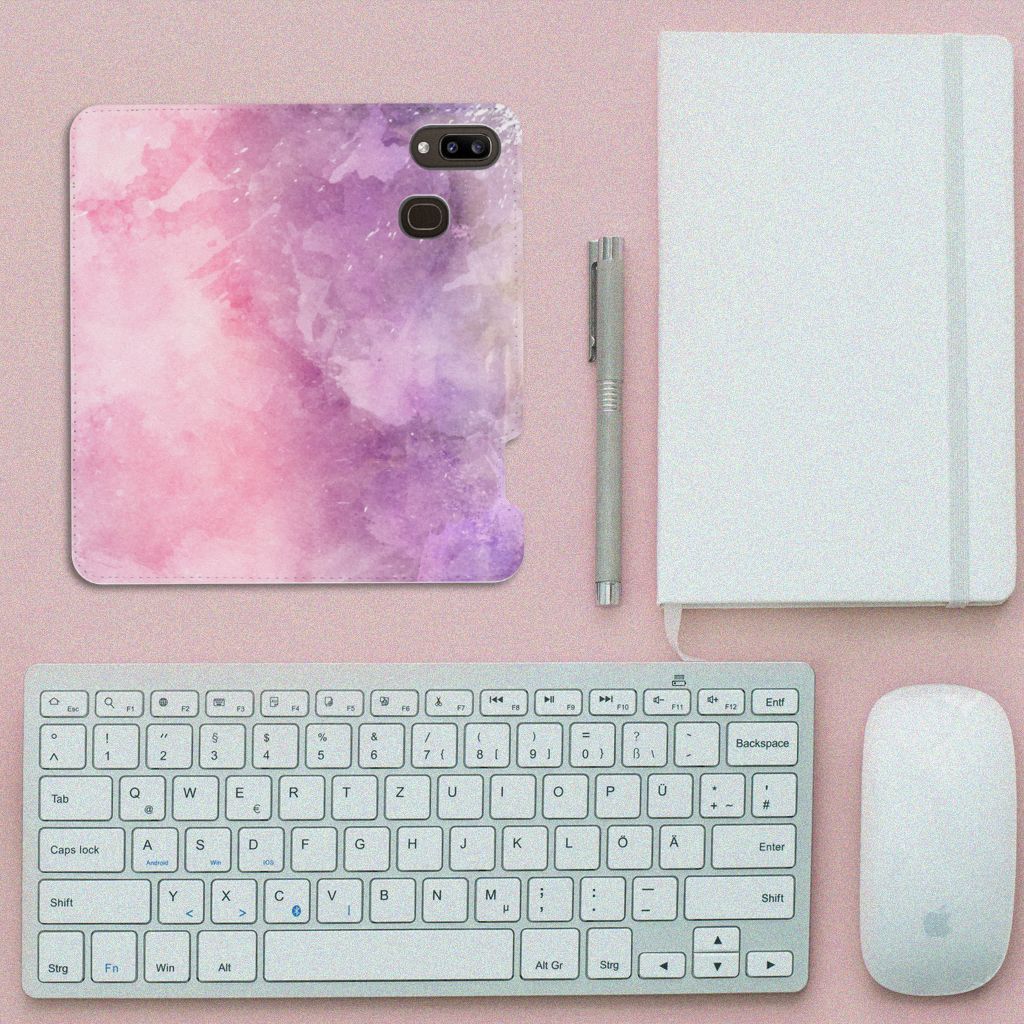 Bookcase Samsung Galaxy A30 Pink Purple Paint