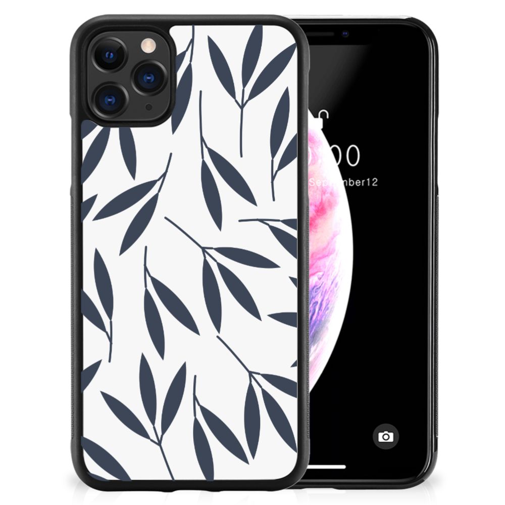 Apple iPhone 11 Pro Max Skin Case Leaves Blue B2C Telecom