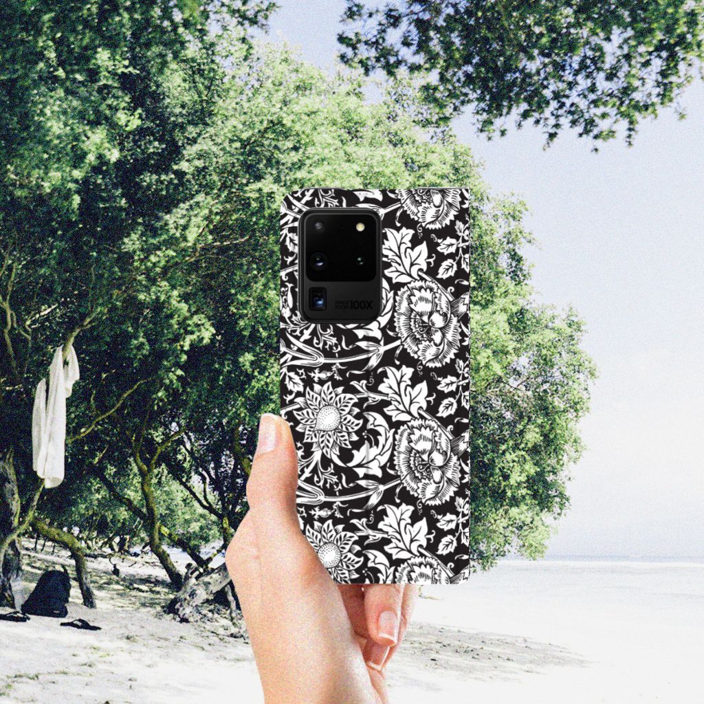 Samsung Galaxy S20 Ultra Smart Cover Black Flowers - B2C Telecom