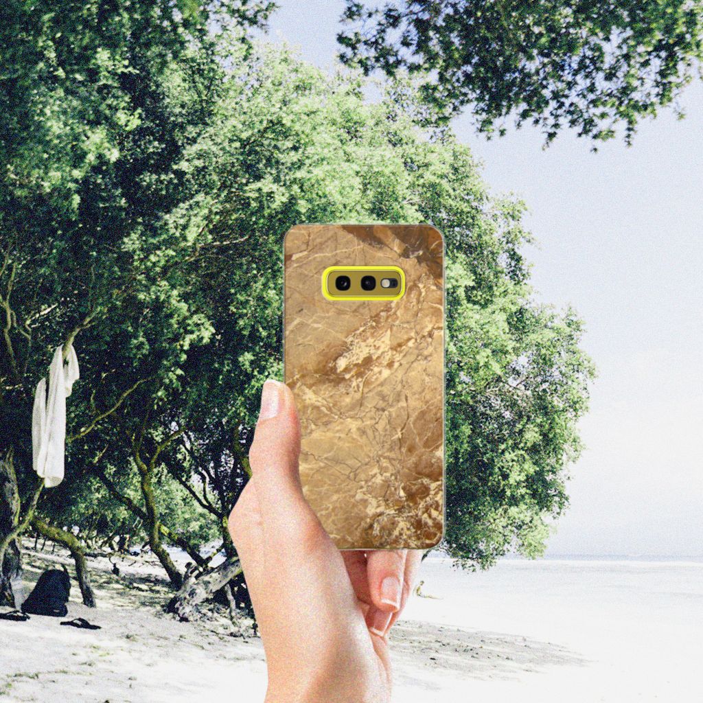 Samsung Galaxy S10e TPU Siliconen Hoesje Marmer Creme