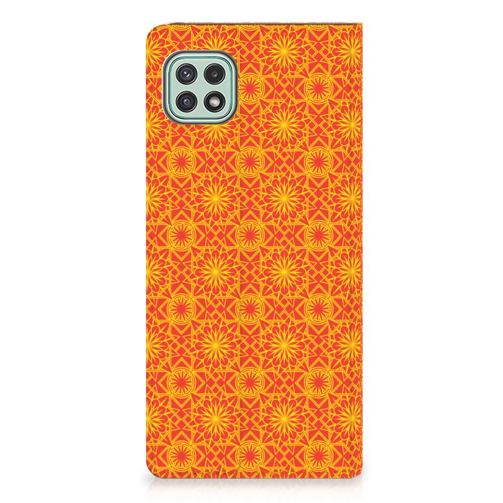 Samsung Galaxy A22 5G Hoesje met Magneet Batik Oranje - B2C Telecom