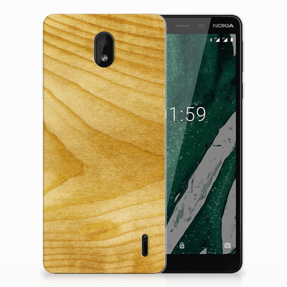 Nokia 1 Plus Bumper Hoesje Licht Hout