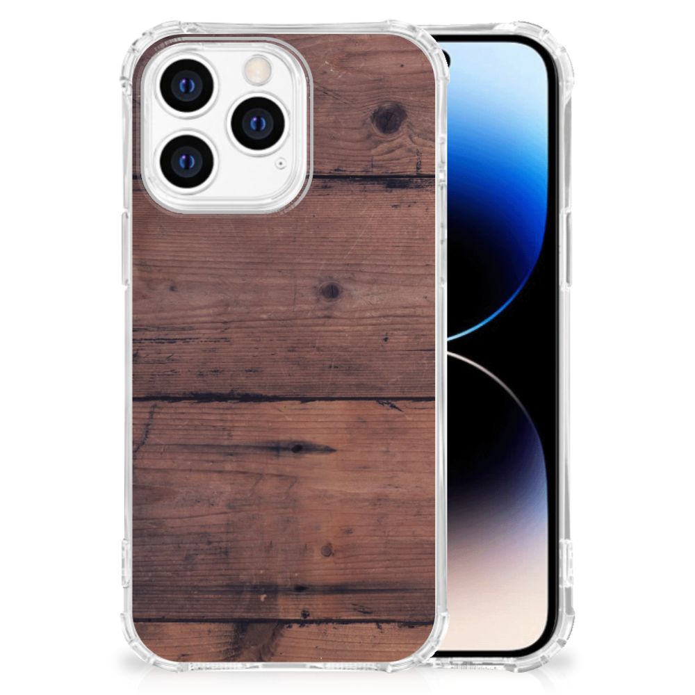 iPhone 14 Pro Stevig Telefoonhoesje Old Wood B2C Telecom