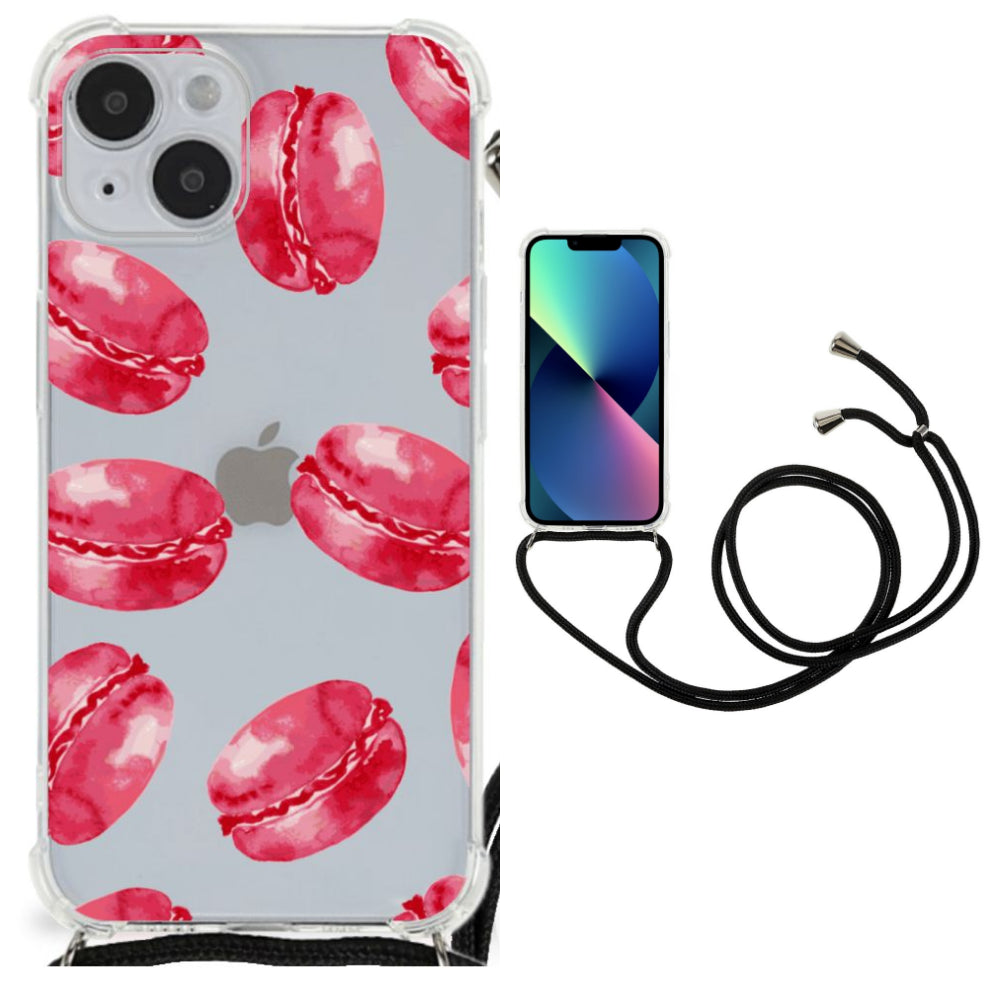 iPhone 14 Plus Beschermhoes Pink Macarons