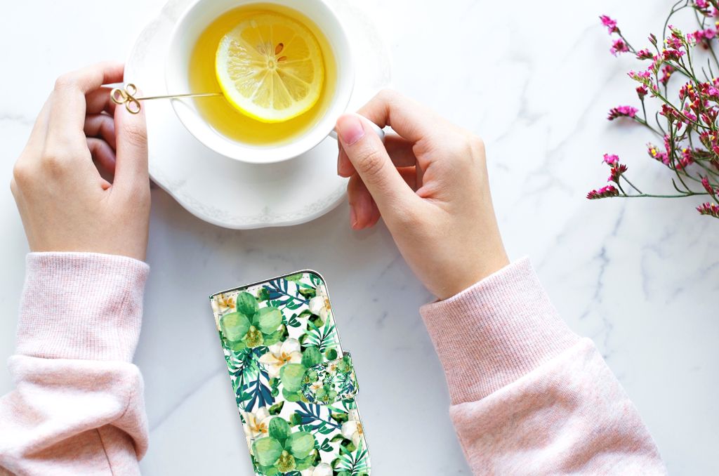 Apple iPhone 12 Mini Hoesje Orchidee Groen
