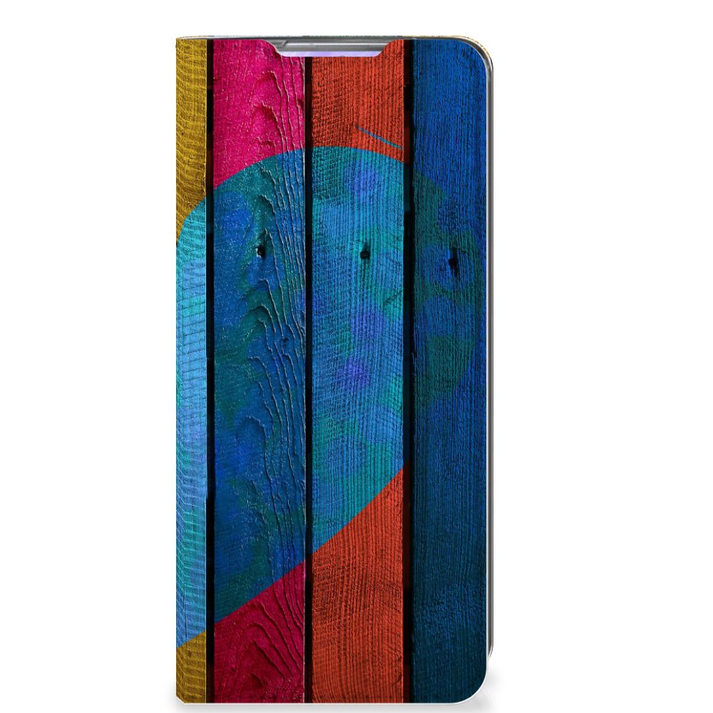 Samsung Galaxy S20 Ultra Book Wallet Case Wood Heart - Cadeau voor je Vriend - B2C Telecom