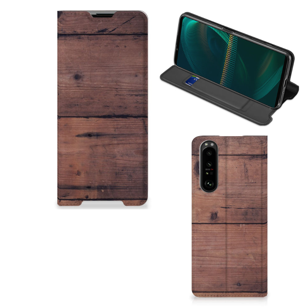 Sony Xperia 5 III Book Wallet Case Old Wood