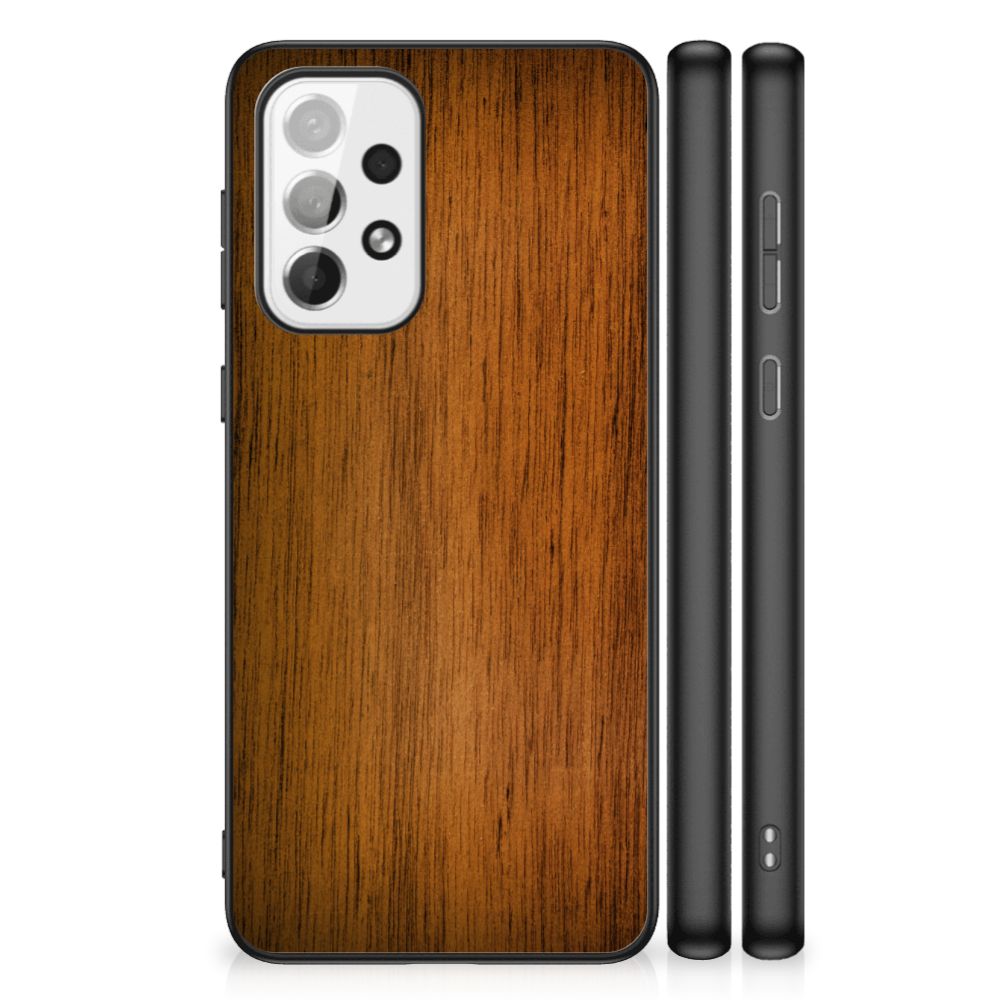 Samsung Galaxy A73 Houten Print Telefoonhoesje Donker Hout B2C Telecom