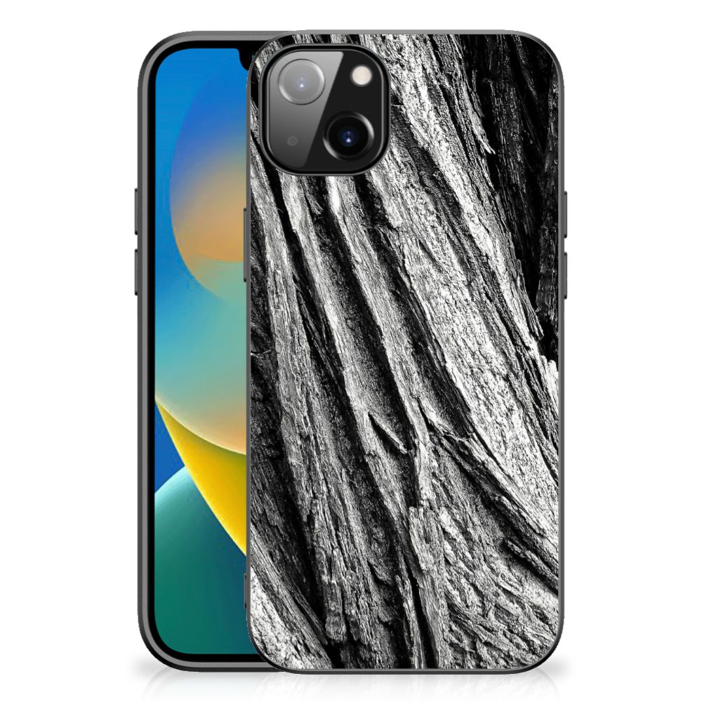 Houten Print Telefoonhoesje iPhone 14 Plus Boomschors Grijs